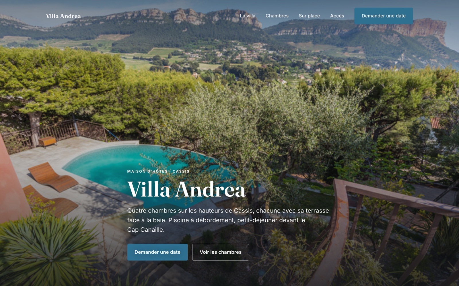 Le site de la Villa Andrea refait par Lieux Vivants